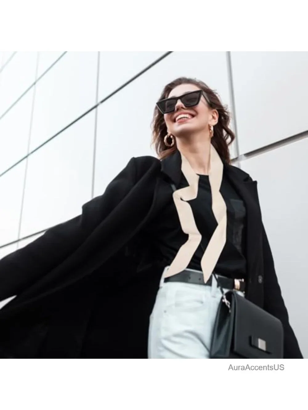 Silk Skinny Scarf Extra Long Ribbon Neckerchief Versatile Sash Headband Women